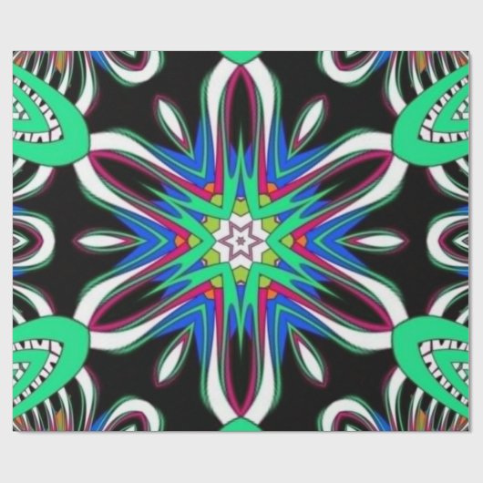 Electric Bloom Mandala ラッピングペーパー (フラット)