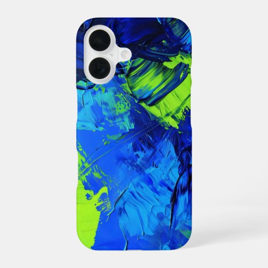 Electric Blue and Green Strokes _ iPhone ケース (裏面)