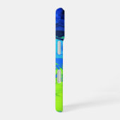 Electric Blue and Green Strokes _ iPhone ケース (右側面)