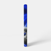 Electric Blue Cat | 光る抽象的なスマホケース Samsung Galaxyケース (左側面)