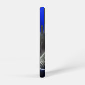 Electric Blue Cat | 光る抽象的なスマホケース Samsung Galaxyケース (右側面)