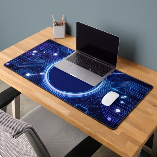 Electric Blue Circuit Board Desk Mat for Tech Fans デスクマット (オフィス2)