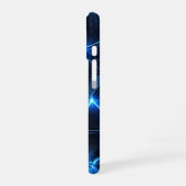 Electric Blue Geometric Energy Grid Phone Case iPhone 16ケース (左側面)