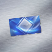 Electric Blue Glowing Diamond Futuristic Geometric マグネット名刺 (インサイチュ)