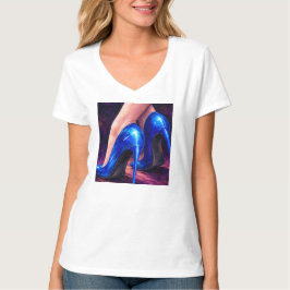 Electric Blue High Heels Fashion Abstract painting Tシャツ