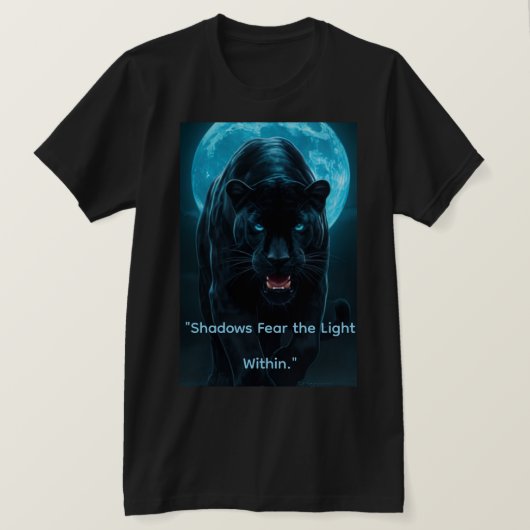 Electric Blue Neon Black Panther Graphic T-Shirt - Tシャツ (デザイン正面)