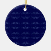 Electric Blue Neural Horizon Abstract Pattern セラミックオーナメント (正面)