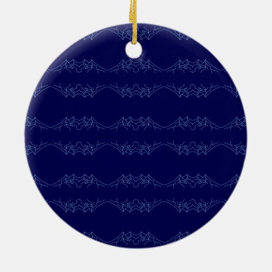 Electric Blue Neural Horizon Abstract Pattern セラミックオーナメント (裏面)