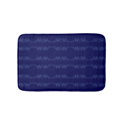 Electric Blue Neural Horizon Abstract Pattern バスマット (正面)