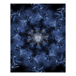 Electric Blue Plasma Fractal Art ポスター