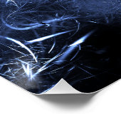 Electric Blue Plasma Fractal Art ポスター (コーナー)