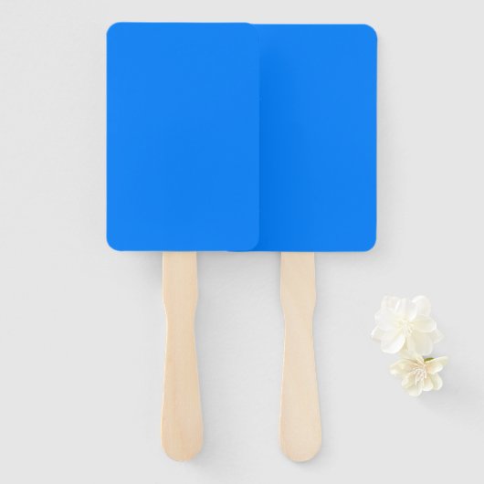 Electric Blue Rectangle Fan for Elegant Event Comf ハンドファン (正面&裏面)