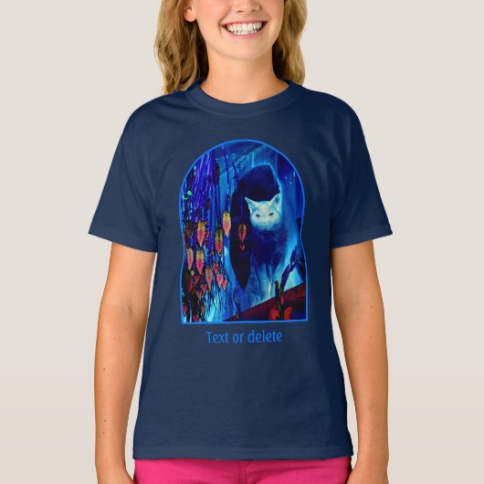 Electric Blue Siamese Cat Animal Art Personalized Tシャツ (正面)