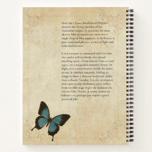 Electric Blue Ulysses Swallowtail ノートブック (裏面)