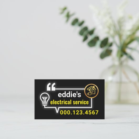 Electric Bulb Circuit Bubble Speech 名刺 (スタンド正面)