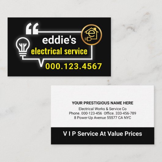 Electric Bulb Circuit Bubble Speech 名刺 (正面/裏面)