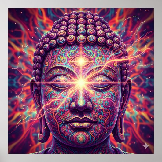 Electric Chakra Buddha - Psychedelic Enlightenment ポスター (正面)