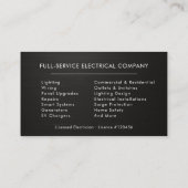 Electric Company Electrician Metallic Professional 名刺 (裏面)