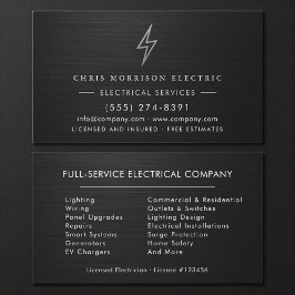 Electric Company Electrician Metallic Professional 名刺
