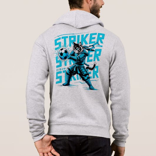 Electric Cyber Samurai Cat Hoodie - ゲーマー向け パーカ (裏面)