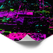 Electric Cyberpunk Texture: Seamless Neon Signal ポスター (角)