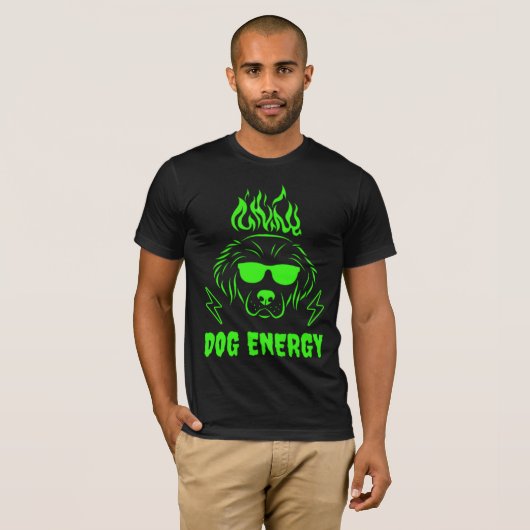 Electric Dog Energy Men's Tee - Neon Canine Tシャツ (正面フル)