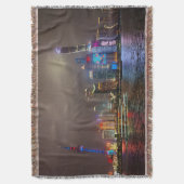 Electric Dreams - Futuristic Shanghai Skyline, A C スローブランケット (正面縦)