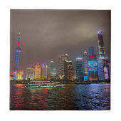 Electric Dreams - Futuristic Shanghai Skyline, A C タイル (正面)