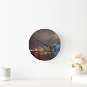 Electric Dreams - Futuristic Shanghai Skyline, A C ラウンド壁時計 (ホーム)