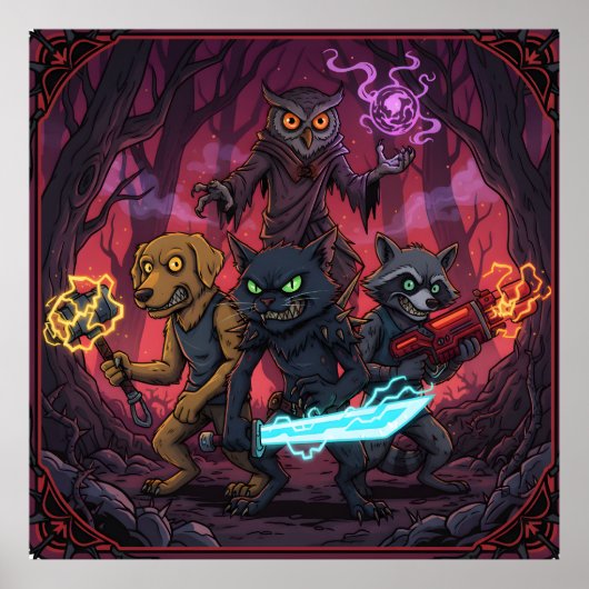 Electric Fantasy Animal Warrior Art ポスター (正面)