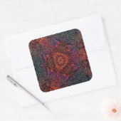 Electric Fractal Kaleidoscope Abstract Design スクエアシール (封筒)