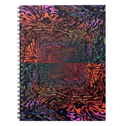 Electric Fractal Kaleidoscope Abstract Design ノートブック (正面)