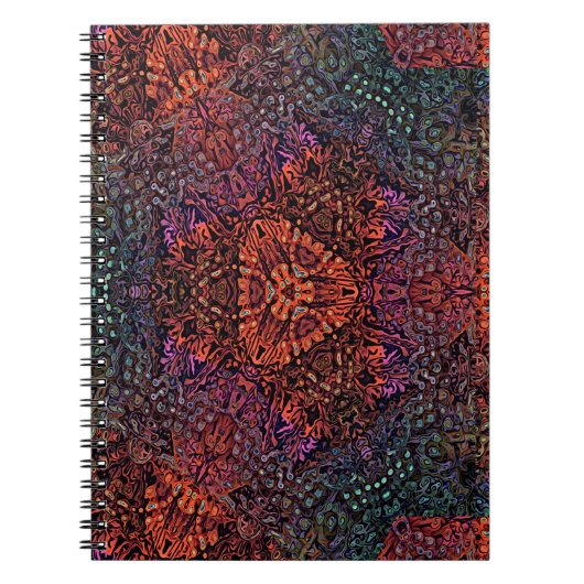 Electric Fractal Kaleidoscope Abstract Design ノートブック (正面)