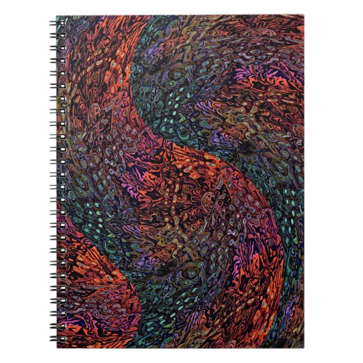 Electric Fractal Kaleidoscope Abstract Design ノートブック (正面)