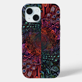Electric Fractal Kaleidoscope Abstract Design iPhone 15ケース