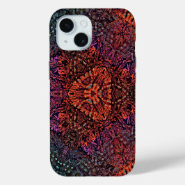 Electric Fractal Kaleidoscope Abstract Design iPhone 15ケース