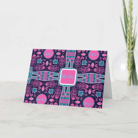 Electric Geometrics Doodle You恋しく思 Card カード (正面)