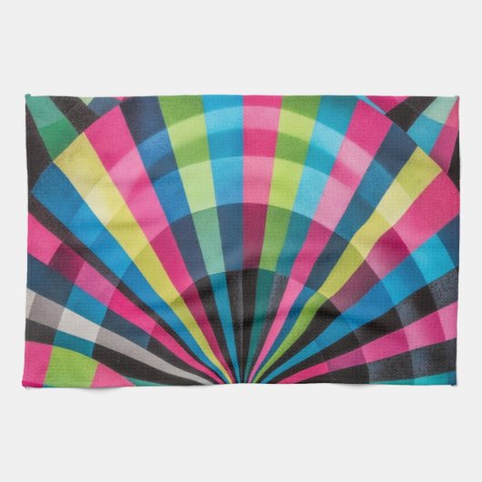 Electric Geometry Radio Waves & Sunrays Art Deco  キッチンタオル (横)