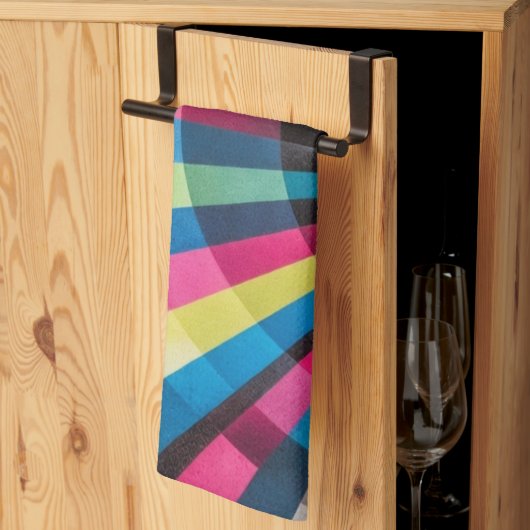 Electric Geometry Radio Waves & Sunrays Art Deco  キッチンタオル (三つ折り)