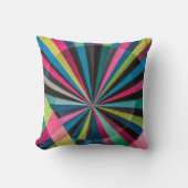 Electric Geometry Radio Waves & Sunrays Art Deco  クッション (正面)