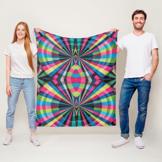 Electric Geometry Radio Waves & Sunrays Art Deco  フリースブランケット (インサイチュ)