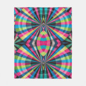 Electric Geometry Radio Waves & Sunrays Art Deco  フリースブランケット (正面)