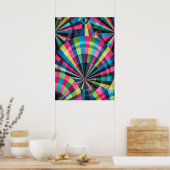 Electric Geometry Radio Waves & Sunrays Art Deco  ポスター (キッチン)