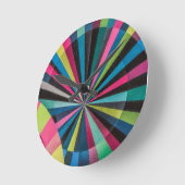 Electric Geometry Radio Waves & Sunrays Art Deco  ラウンド壁時計 (傾斜)