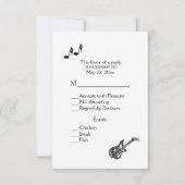 Electric GuitarテーマRSVP（メニュー選択付き） 出欠カード (正面)