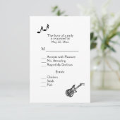 Electric GuitarテーマRSVP（メニュー選択付き） 出欠カード (スタンド正面)