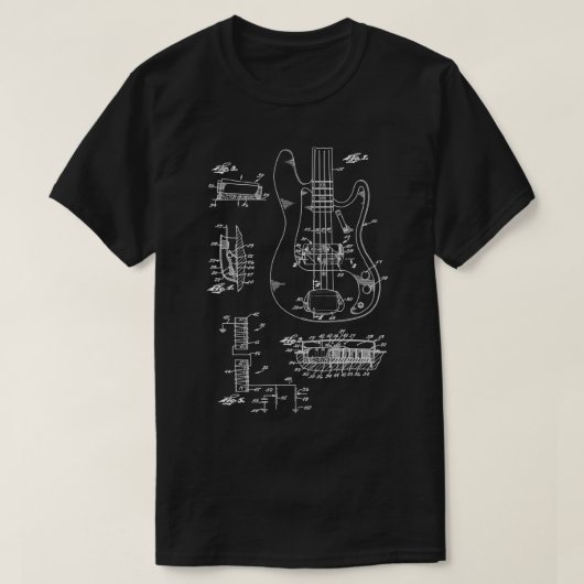 Electric Guitar Blueprint Tシャツ (デザイン正面)