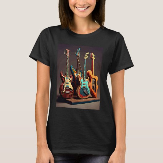 Electric Guitar Collection Cool Electric Guitars F Tシャツ (正面)
