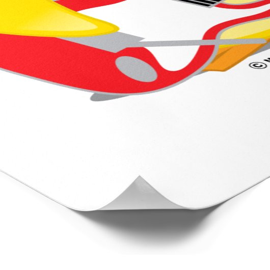 Electric Guitar Duck ポスター (角)