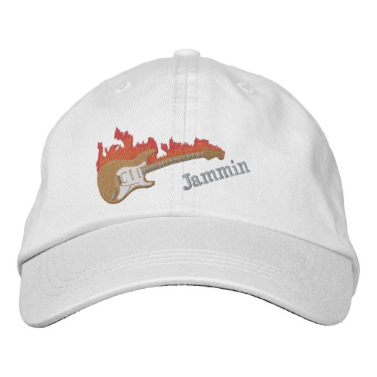 Electric Guitar Embroidered Cap 刺繍入りキャップ (正面)